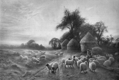 Schafe füttern, ca. 1890 von Joseph Farquharson