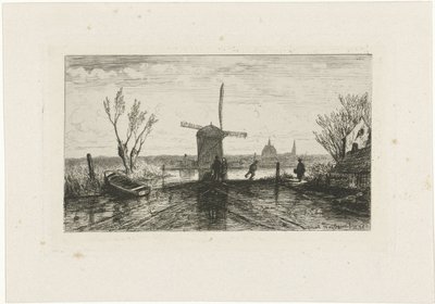 Schlittschuhläufer bei einer Mühle von Joseph Hartogensis