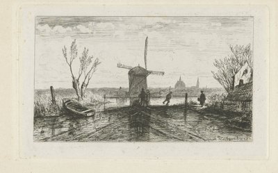 Schlittschuhläufer bei einer Mühle von Joseph Hartogensis