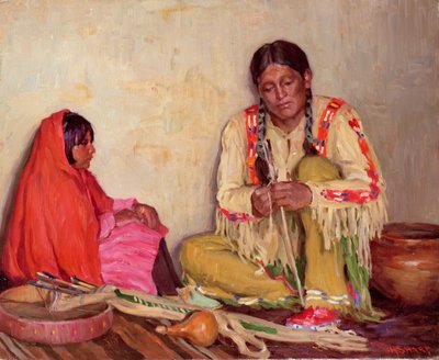 Pfeile befiedern von Joseph Henry Sharp