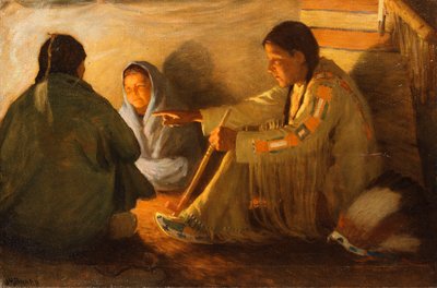 Indianer am Feuer von Joseph Henry Sharp