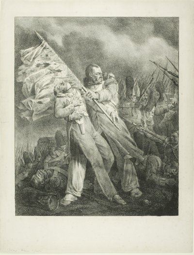 Der verwundete Fahnenträger von Joseph Louis Hippolyte Bellange