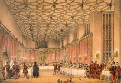 Das Zimmer, Hampton Court, veröffentlicht 1838 von Joseph Nash
