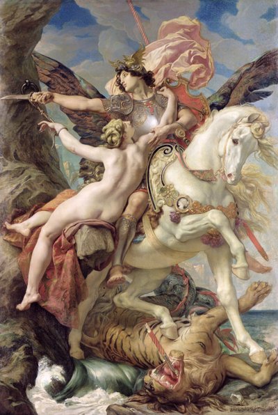 Die Befreiung: Ruggiero und Angelica, 1876 von Joseph Paul Blanc