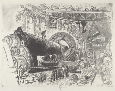 Eine große Kanone schneiden und drehen von Joseph Pennell