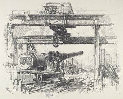 Waffentest, 1916 von Joseph Pennell