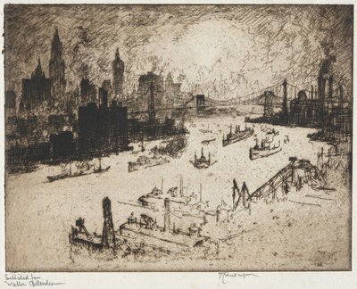 New York von der Williamsburg Bridge von Joseph Pennell