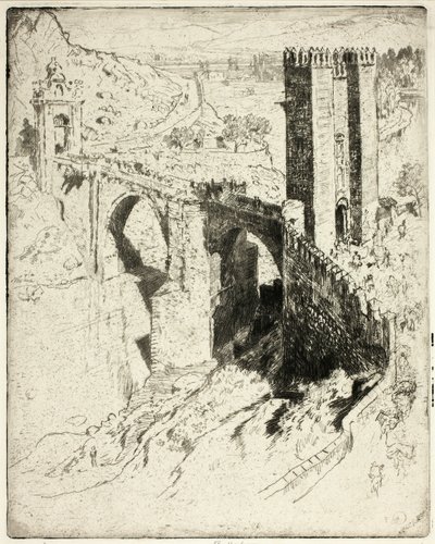 Die Brücke von Alcantara, Toledo von Joseph Pennell