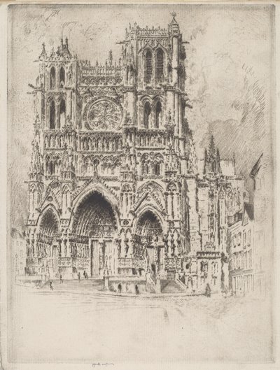 Die Westfassade, Amiens von Joseph Pennell