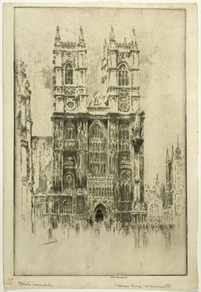 Westfront, Westminster Abbey von Joseph Pennell