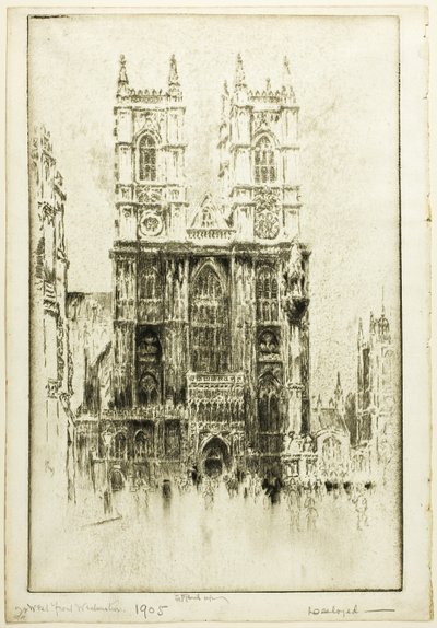 Westfassade, Westminster Abbey von Joseph Pennell