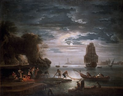 Küstenlandschaft (La nuit) von Claude Joseph Vernet