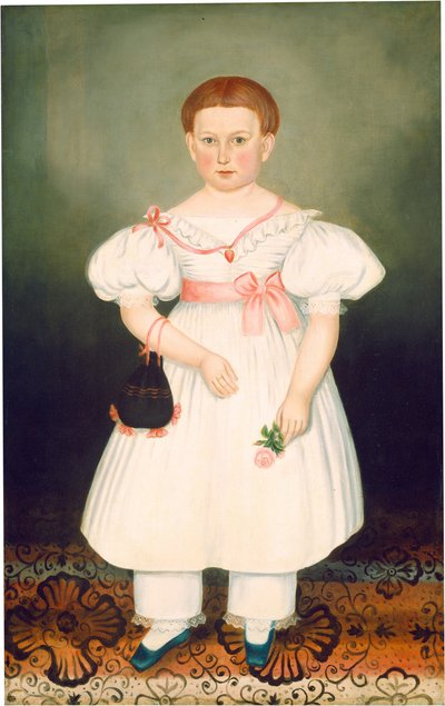 Mädchen mit Retikül und Rose von Joseph Whiting Stock