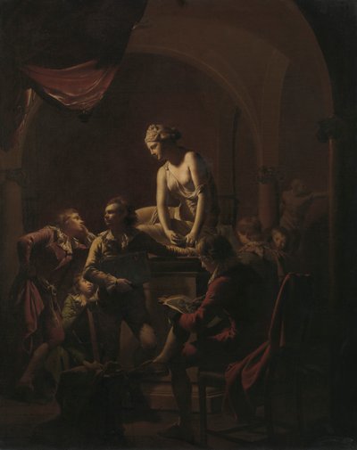 Akademie bei Lampenlicht von Joseph Wright of Derby