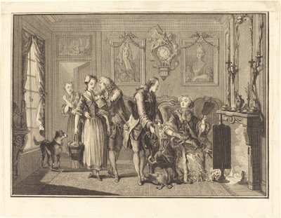 Die hübsche Bäuerin von Joseph de Longueil after Charles Eisen