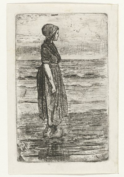 Stehende Frau am Strand von Jozef Israëls