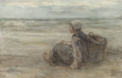 Fischermädchen am Strand von Jozef Israëls