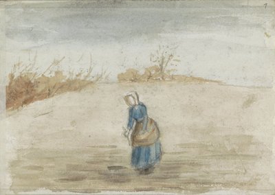 Frau auf einem Feld von Jozef Israëls