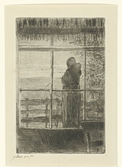 Wartende Frau mit Kind von Jozef Israëls
