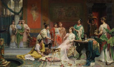 Toilette einer römischen Dame von Juan Giménez Martín