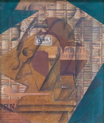 Flasche Rum und Zeitung von Juan Gris