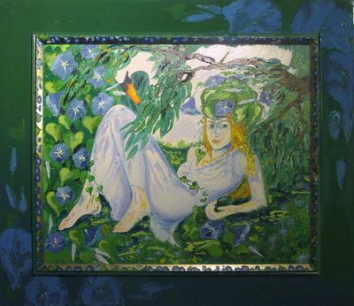 Nymphe I -Im Moos liegend- (mit Schwan) von JuleSimo