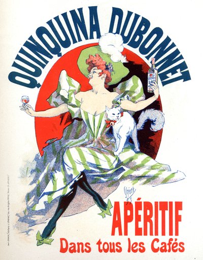 Werbung für Quinquina Dubonnet Aperitif von Jules Cheret