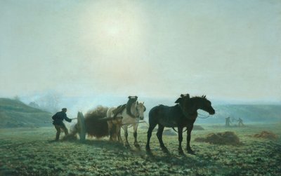 Pferde auf einem Feld, 1873 von Jules Leon Montigny
