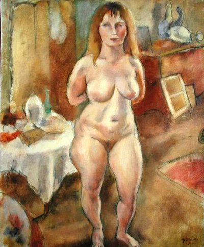 Stehender Akt im Raum von Jules Pascin