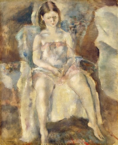 Sitzendes junges Mädchen von Jules Pascin