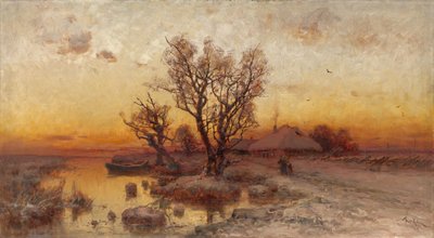 Sonnenuntergang über einem ukrainischen Dorf von Juli Julievich Klever