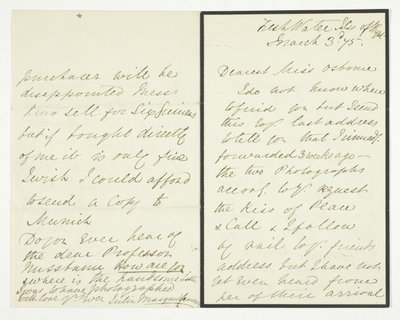 Autographenbrief von Julia Margaret Cameron