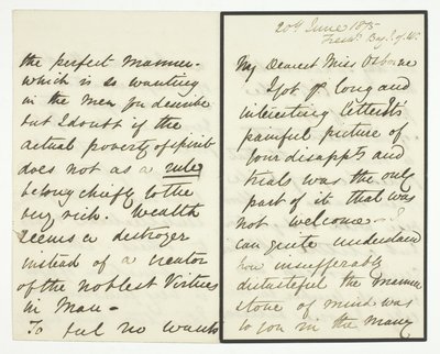 Autographenbrief von Julia Margaret Cameron