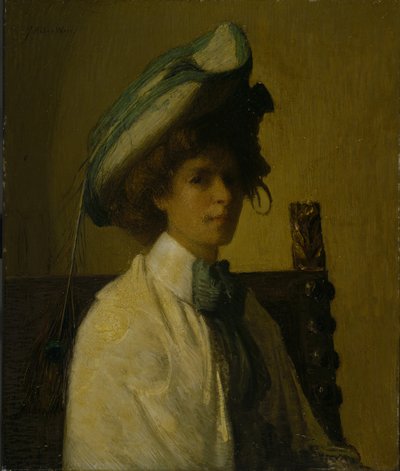 Die Pfauenfeder, ca. 1907-08 von Julian Alden Weir