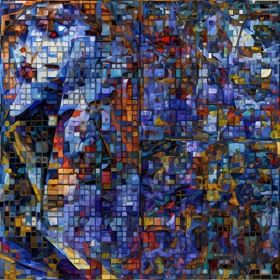 Mosaik in Blau von Julien Decapo