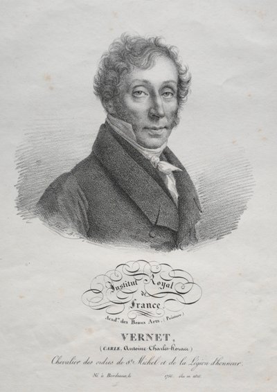Carl Vernet, um 1825 von Julien Leopold Boilly