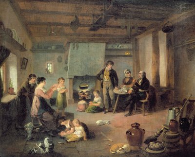 Die Familie des Malers in Masham von Julius Caesar Ibbetson