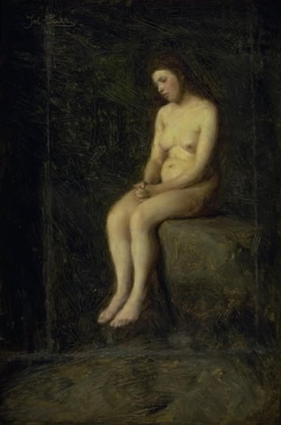 Eine Nymphe. Sitzendes weibliches Modell von Julius Paulsen