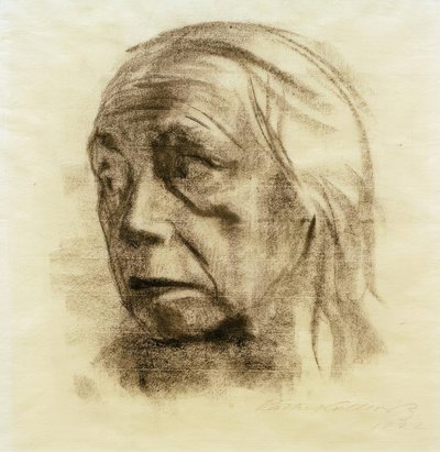 Selbstbildnis im Dreiviertelansicht nach links von Käthe Kollwitz