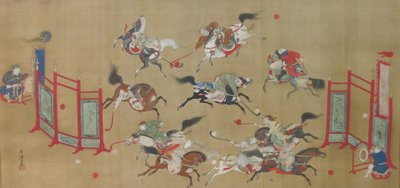 Tataren spielen Polo, frühes 18. Jahrhundert von Kano Eisen