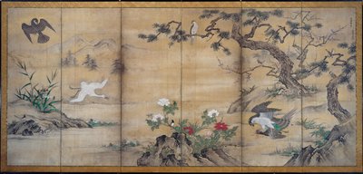 Vögel, Bäume und Blumen von Kano Mitsunobu