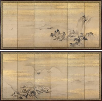 Sommer- und Winterlandschaften von Kano Naonobu