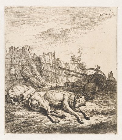 Schlafende Jagdhunde von Karel Du Jardin