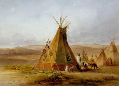 Lager der Assiniboin / Tipi / Karl Bodmer von Karl Bodmer