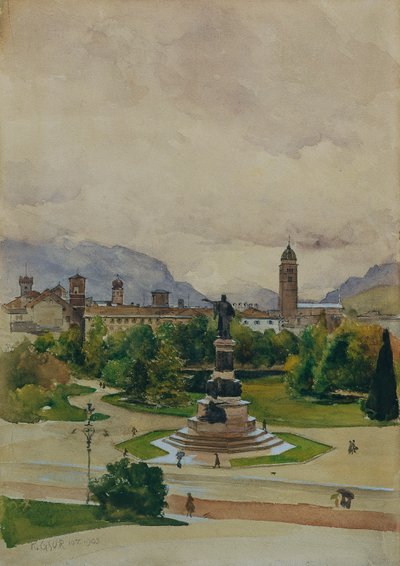 Danteplatz in Trient von Karl Friedrich Gsur