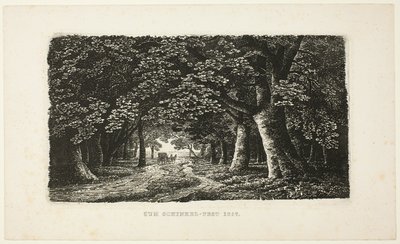 Waldweg mit Kutsche von Karl Friedrich Schinkel