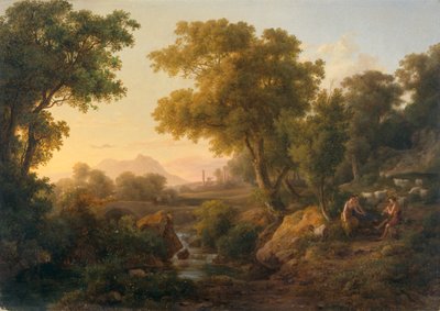 Italienische klassische Landschaft, 1811-1860 von Karoly Marko the Elder