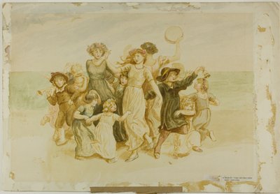 Kinder spielen am Strand von Kate Greenaway