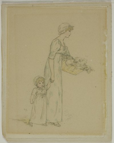 Frau mit Kind von Kate Greenaway