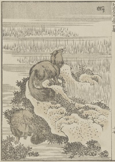 Dachs, um 1840 von Katsushika Hokusai